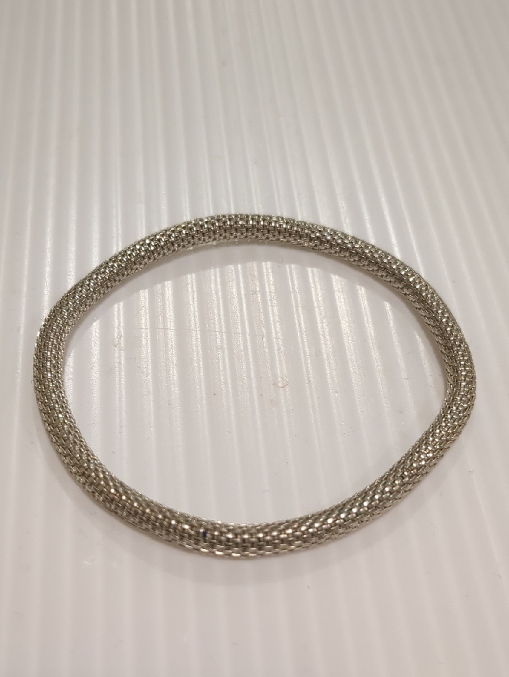 Vintage Silver Mesh Stretchy Bangle Bracelet